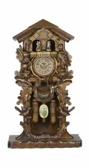 Quartz Cuckoo Clock with music, turning dancers TU 386 QMT HZZG NEW