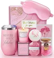 MZDMY Birthday Gifts for Women, Relaxing Spa Gift Box Basket Set，Unique Birthday Gifts for Women, Mom, Wife, Girlfriend, Sister, Her, Best Friend,Colleague,Christmas, Valentine's Day, Mother's Day Gift Basket (Pinks)