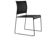 Buro Maxim Sled Base Cafe Chair Mesh Back Powdercoat Frame Black
