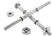 Rowland Harbor Threaded Dumbbell 12.6/14.2/14.8/15.7/18.1/19.7/22inch(32/35/38/40/46/50/56cm) curved Handles/Adjustable Dumbbell Bar Handles - Fit 1 inch Standard Weight Plate - Weightlifting Accessories - Sold in Pair