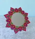 Diamond painting MANDALA MIRROR finished tabletop wall decor bead art Boho 8"