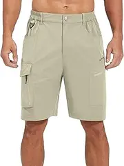 [EZRUN] Men's Hiking Cargo Shorts Quick Dry Golf Outdoor Work Tactical Shorts with Multi Pocket for Fishing Travel