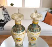 30" Abalone Shell Stone Flower Vase Luxury Mop Inlay Mosaic Arts luxury Vase Dec