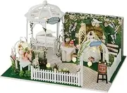 MAGQOO DIY Miniature Dollhouse Kit with Furniture 1:24 Scale Creative Room Mini Wooden Doll House Accessories DIY Miniature House Kit (Meet to The Love)