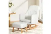 Artiss Rocking Chair Armchair Linen Fabric Beige Jonah
