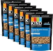 KIND Healthy Grains Clusters, Vanilla Blueberry with Flax Seeds Granola, 10g Protein, Gluten Free, 11 Ounce (Pack of 6)
