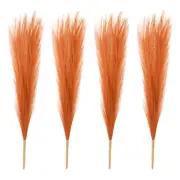 4 Pcs 17 Inch Faux Pampas Grass Artificial Boho Decor Orange