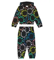 [Stella McCartney Kids] Stella McCartney Kids Logo cotton sweatshirt and sweatpants set Y 3 multicoloured