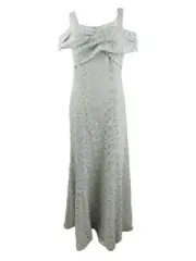 Tahari ASL Women's Cold-Shoulder Lace Gown (14, Limestone Lace)