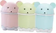 VILLFUL 3Pcs Cartoon Mini Desktop Trash Can with Shake Lid Compact Garbage Storage Bin for Home Office and Bathroom Waste Holder