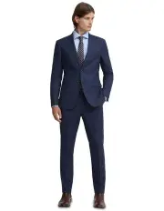 [Oxford] Byron Wool Suit Jacket in Navy Check