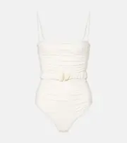 [Johanna Ortiz] Johanna Ortiz Whispering Tides belted swimsuit AU 10 white
