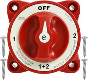 350A 4 Position Double Battery Isolator Switch, Waterproof Rust Resistant Boat Battery Disconnect Switch for Machine Truck Van Electronic Car