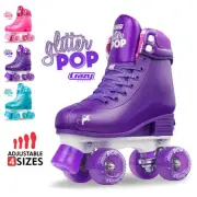 Crazy Skates GLITTER POP Size Adjustable Quad Rollerskates for Girls Kids Roller