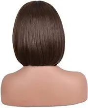PRETTIEST 14 Inch Curly Afro Wig for Women Short Afro Kinky Hair Wig with Fringe Synthetic Heat Resistant Full Wig (Ombre Brown)