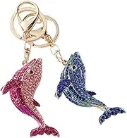 Cabilock 2pcs Alloy Dolphin Keychain Pendant Decorative Bag Charm Unique Shiny Metal Design for Keys Bags and Desktop Ornaments Lightweight and Portable present