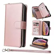 9 Cards Zipper Leather iPhone X Series iPhone X/iPhone XS Rose Gold