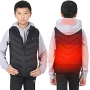 Winter Coats Children Boys Girls Outwear USB Electric Heated Lightweight Rechargeable Heating Waistcoat Down Jacket Vest Coat Black 170