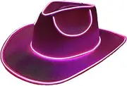 LED Light Up Hat - Battery Operated Headwear Cowboy Hat with Power Box | LED Hat | Cowboy Hats | Dress Up Hat | Disco Western Costume Accessories