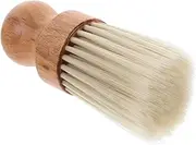 TOVINANNA Gentle Beech Round Hair Brush Barber Hair Wooden Handle Haircut Brush Barber Neck Duster Hairdressing Supplies