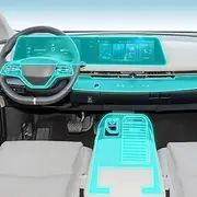 Kaecad Car Interior Film Dashboard Piano Board Shift Center Console Anti-Scratch Transparent TPU Protection Film Accessories，for Nissan Ariya 2023-2024 (GPS Navigation Film)