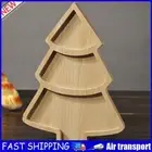 Wooden Serving Tray Christmas Tree Tray Plate for Home (Pointy Tree Divided) AU