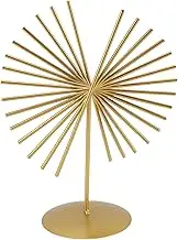 Abstract Ornament Light Luxury Metal Geometric Lines Sculpture Decoration with Base for Home Livingroom Office