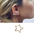 Star Clip Ear Cuffs - Gold Silver Zinc No Piercing Earring Fashion Accessory 1PC