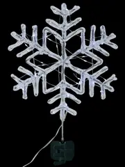 Cool White LED Stellar Dendrite Snowflake Christmas Tree Top Decoration - 29cm