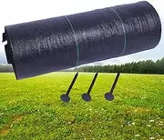 Weed Barrier Landscape Fabric Heavy Duty, Weed Cover Fabric for Garden Biodegradable and Cuttable Weed Barrier Fabric with 100pcs Ground Nails (Size : 1x100m)