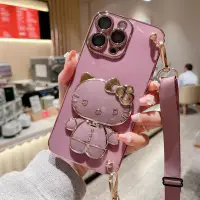 在飛比找蝦皮購物優惠-SAMSUNG Hello Kitty 貓掛繩手機殼適用於三