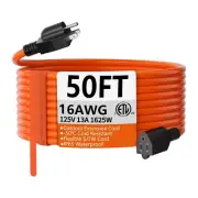 50 FT 16 Gauge Indoor Outdoor Extension Cord Waterproof Flexible Cold Weather