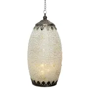 LVD Lantern LED Tall Decorative Lighting Tabletop/Hanging Home Decor White