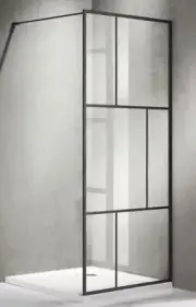 1000 & 1100mm Black Framed Single Entry Fixed Panel Walk-In Shower Screen
