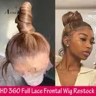 360 Full Lace Frontal Wig Straight HD For Women Human Hair Ombre Highlight