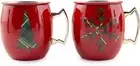 Cambridge Silversmiths 2 Pack of 20 oz Red Christmas Moscow Mule Mugs, 0, PLAID