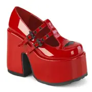 Demonia Camel-55 Gothic Punk Bat Platform Chunky Heel Red Mary Janes