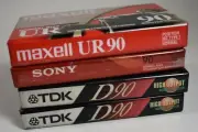 Multi-pack of Cassette Tapes - 4 New - TDK D90, Sony 90, Maxell UR90