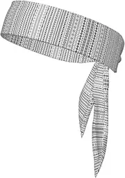 Boho Triangle Stripes Sports Strap Double-Sided Headscarf Men's Bow Tie Sports Headscarf Running Yoga Exercise Headband