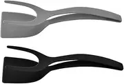 OKUMEYR 2pcs Nylon Kitchen Spatula Tongs Multiuse Turner for Eggs Burgers Pancakes Compact Clamp for Frying Toasting Outdoor Cooking Versatile Kitchen Tool