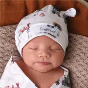 Snuggle Hunny Trains Organic Knotted Beanie