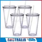 1/2/4X 500ml Tumbler Tumblers Cup With Straw Lids Reusable Double Walled Mug