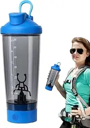 Pokronc Protein Blender - Protein Shaker Blending Bottle,Transparent 23oz Leak Proof Bottle For Meal Replacement Fitness Sports Gym Travel