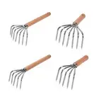 Hand Rake Wooden Handle Loosening Soil Garden Rake for Yard