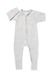[Bonds] Bonds Baby Zip Cotton Wondersuit in Luxe Storm Marle/White Size: 3-6 Months 3-6 Months Luxe Storm Marle/White