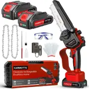 Mini Chainsaw 6-Inch Brushless with 2-Pack 2000mAh Batteries, Auto Oiler System