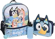 [Accessory Innovations] Bluey 4 Piece Backpack Set for Pre-School Girls & Boys, Kids 16' School Bag