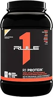 Rule1 R1 100% Whey Protein Isolate and Hydrolysate Protein Powder 1.98 lb, Cookies & Creme (30 Servings)