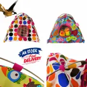 Cartoon Hut Hamster Parrot Bird Hammock Bunk Toy Cage House Tent Hanging Bed Pet