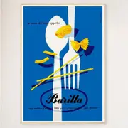 Galrie Barilla Vintage Pasta Advertising Poster - Charming Kitchen Wall Decor, Wood Frame, A2 42 x 60cm (16 x 24inch)